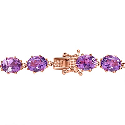 Premium Rose De France Amethyst Bracelet in Vermeil Rose Gold Over Sterling Silver (6.50 In) 24.15 ctw