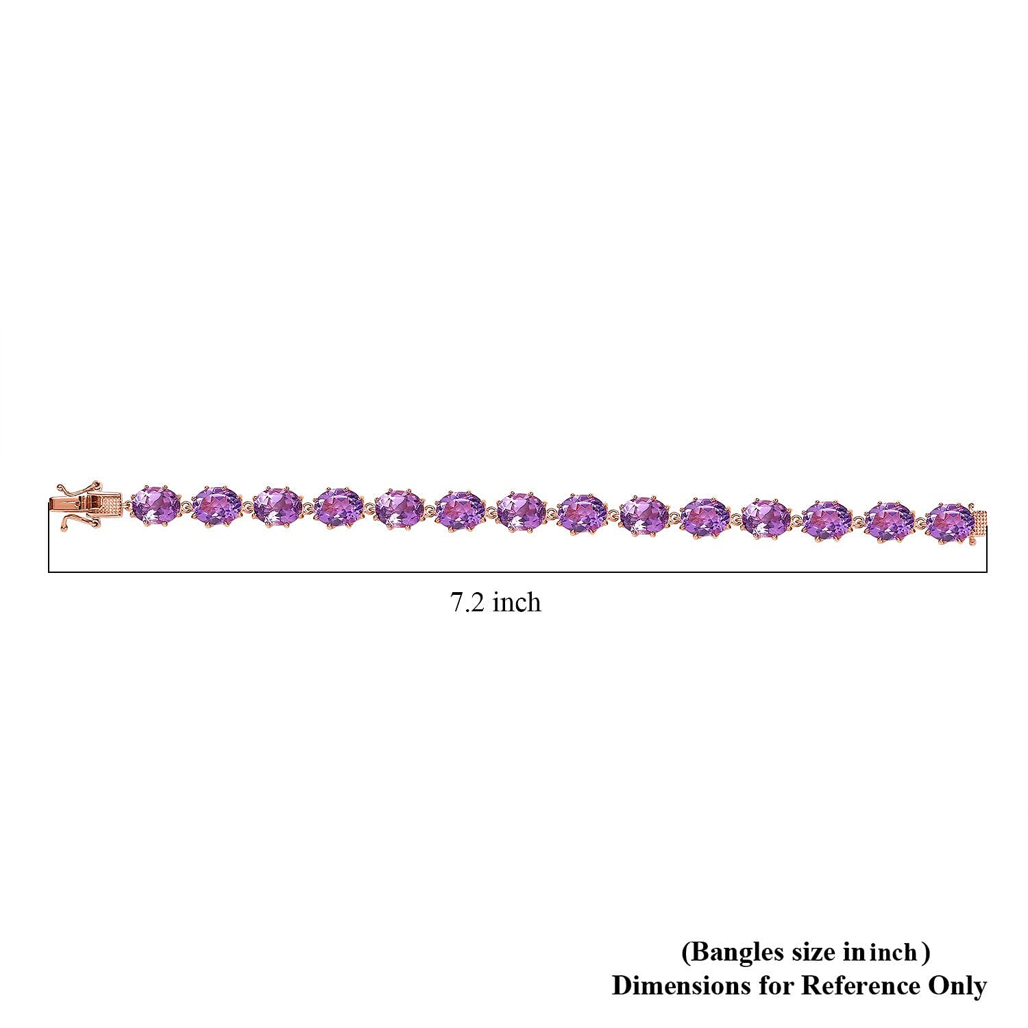 Premium Rose De France Amethyst Bracelet in Vermeil Rose Gold Over Sterling Silver (6.50 In) 24.15 ctw