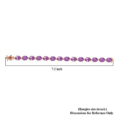 Premium Rose De France Amethyst Bracelet in Vermeil Rose Gold Over Sterling Silver (6.50 In) 24.15 ctw