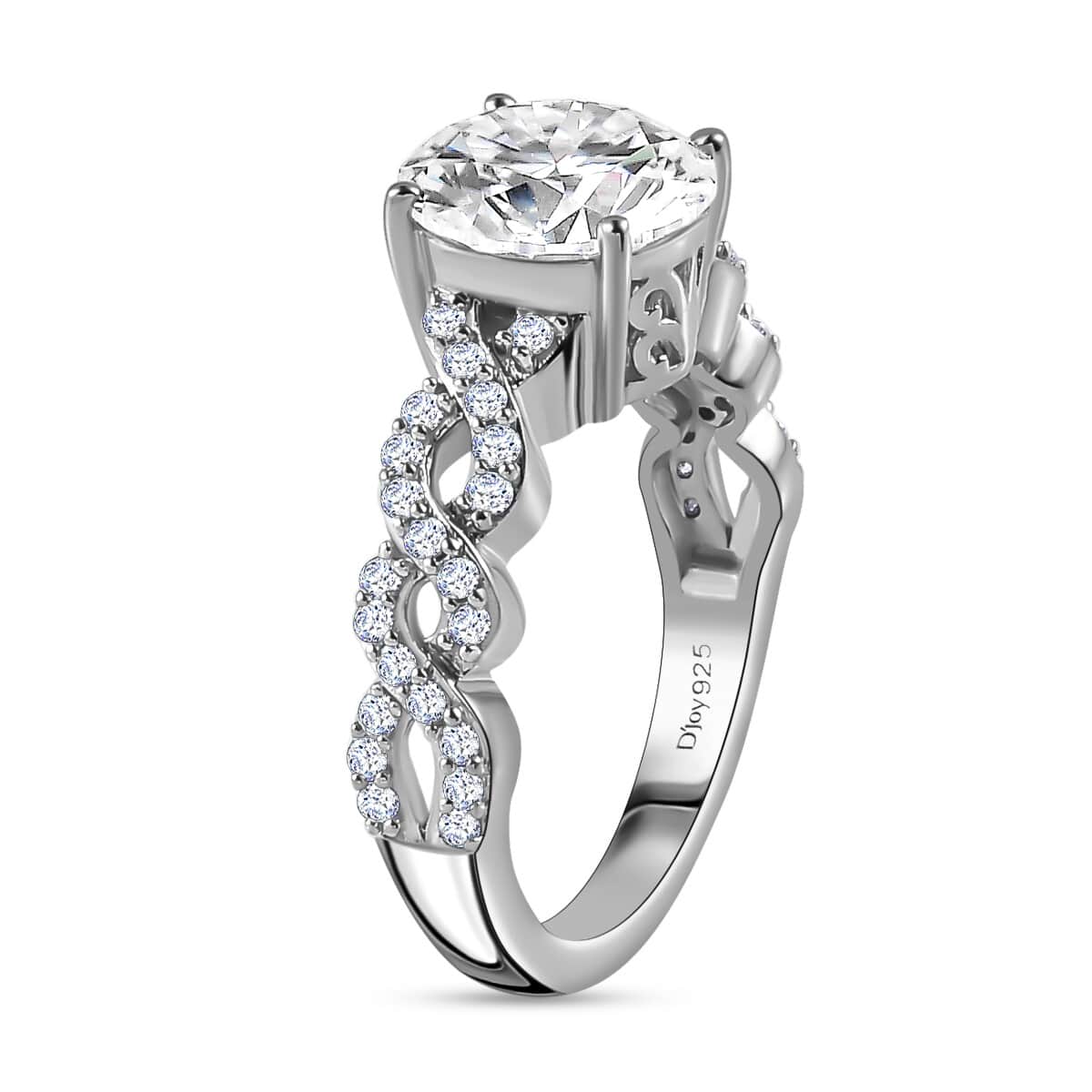 Moissanite Ring in Platinum Over Sterling Silver (Size 8.0) 3.00 ctw image number 4