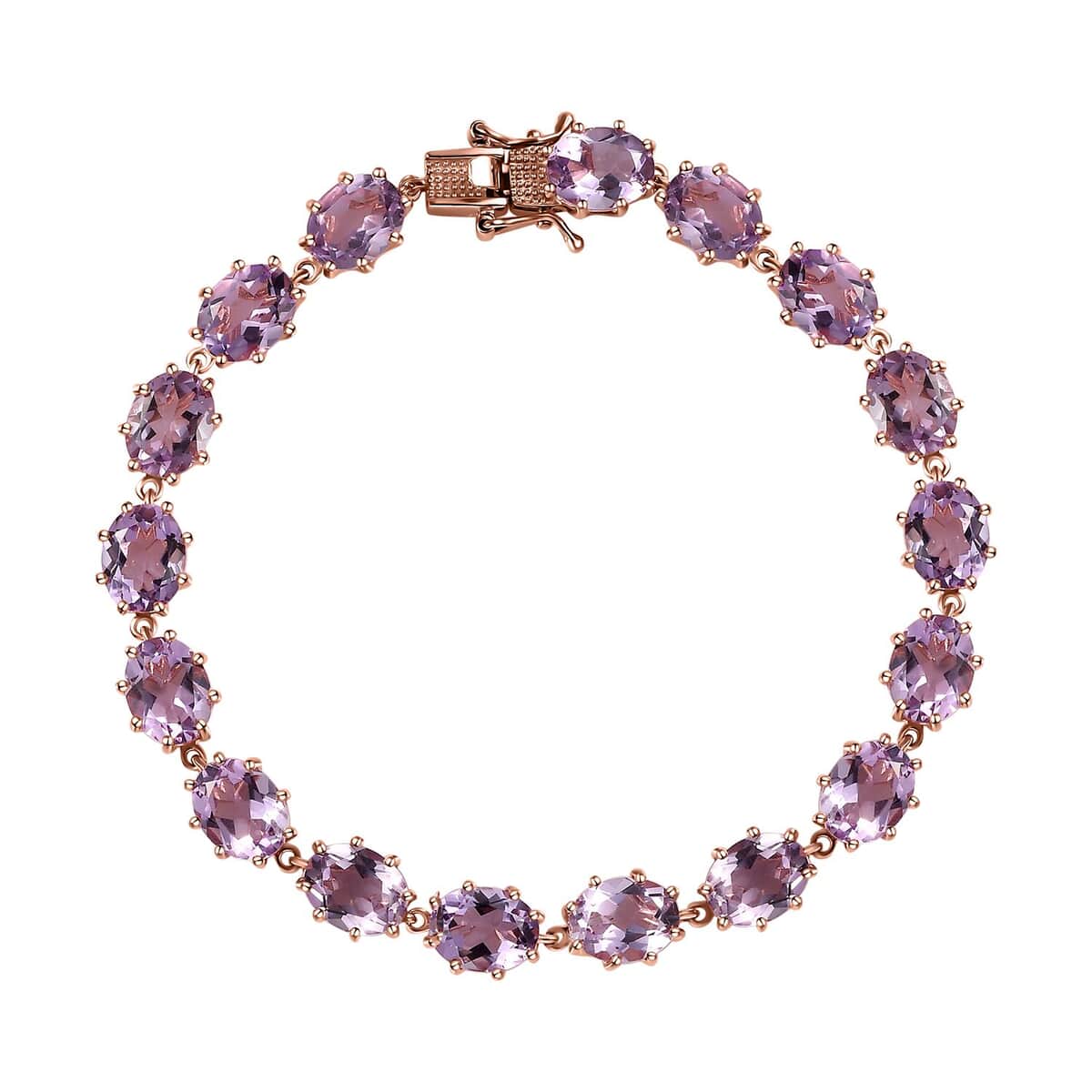 Premium Rose De France Amethyst Bracelet in Vermeil Rose Gold Over Sterling Silver (8.00 In) 29.35 ctw image number 0