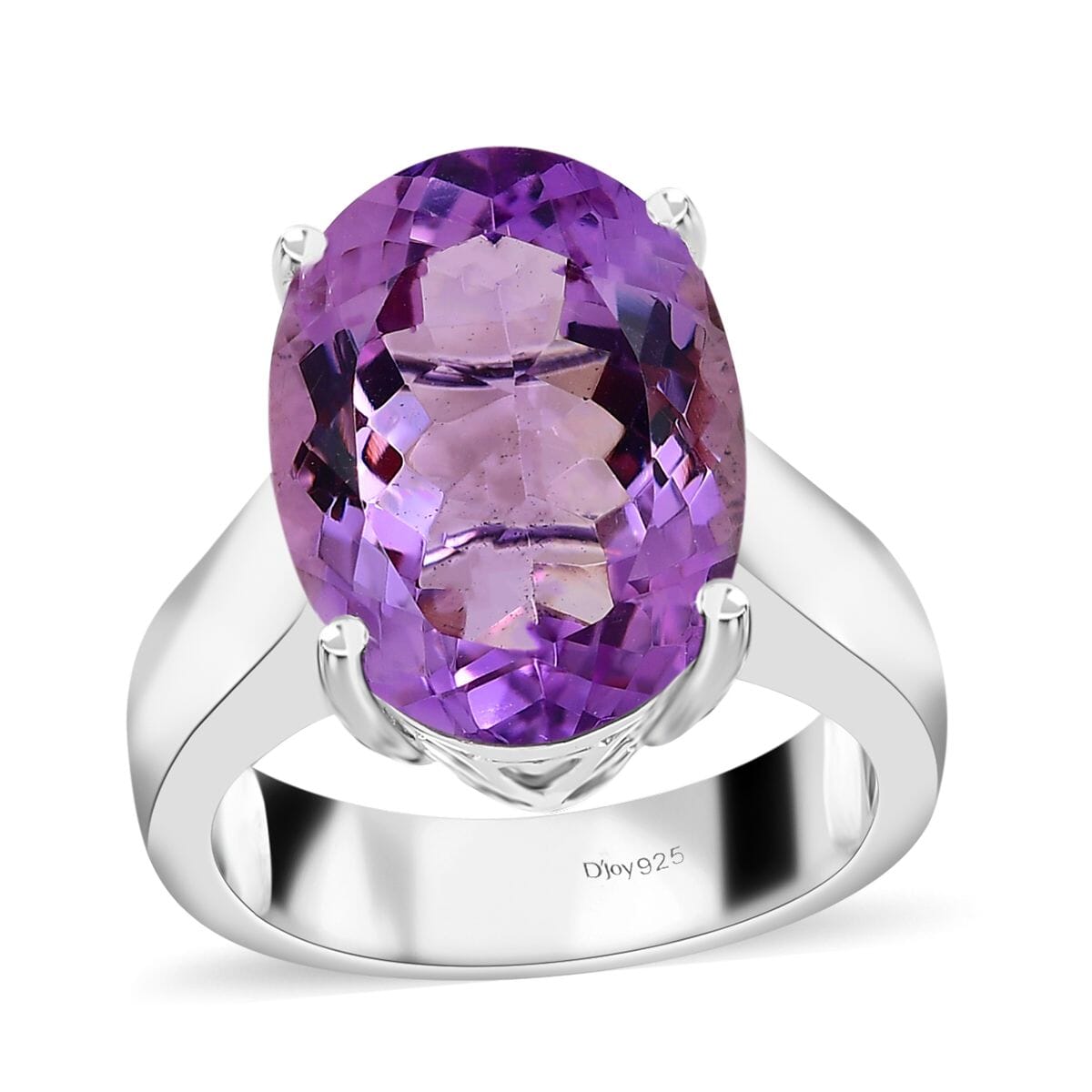 Premium Rose De France Amethyst Solitaire Ring in Platinum Over Sterling Silver (Size 8) 11.60 ctw image number 0