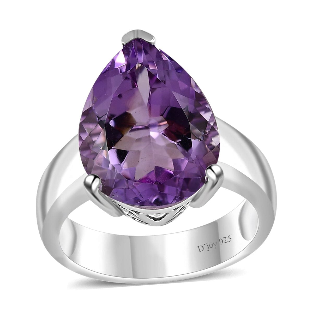 Premium Rose De France Amethyst Solitaire Ring in Platinum Over Sterling Silver (Size 7.0) 10.40 ctw image number 0