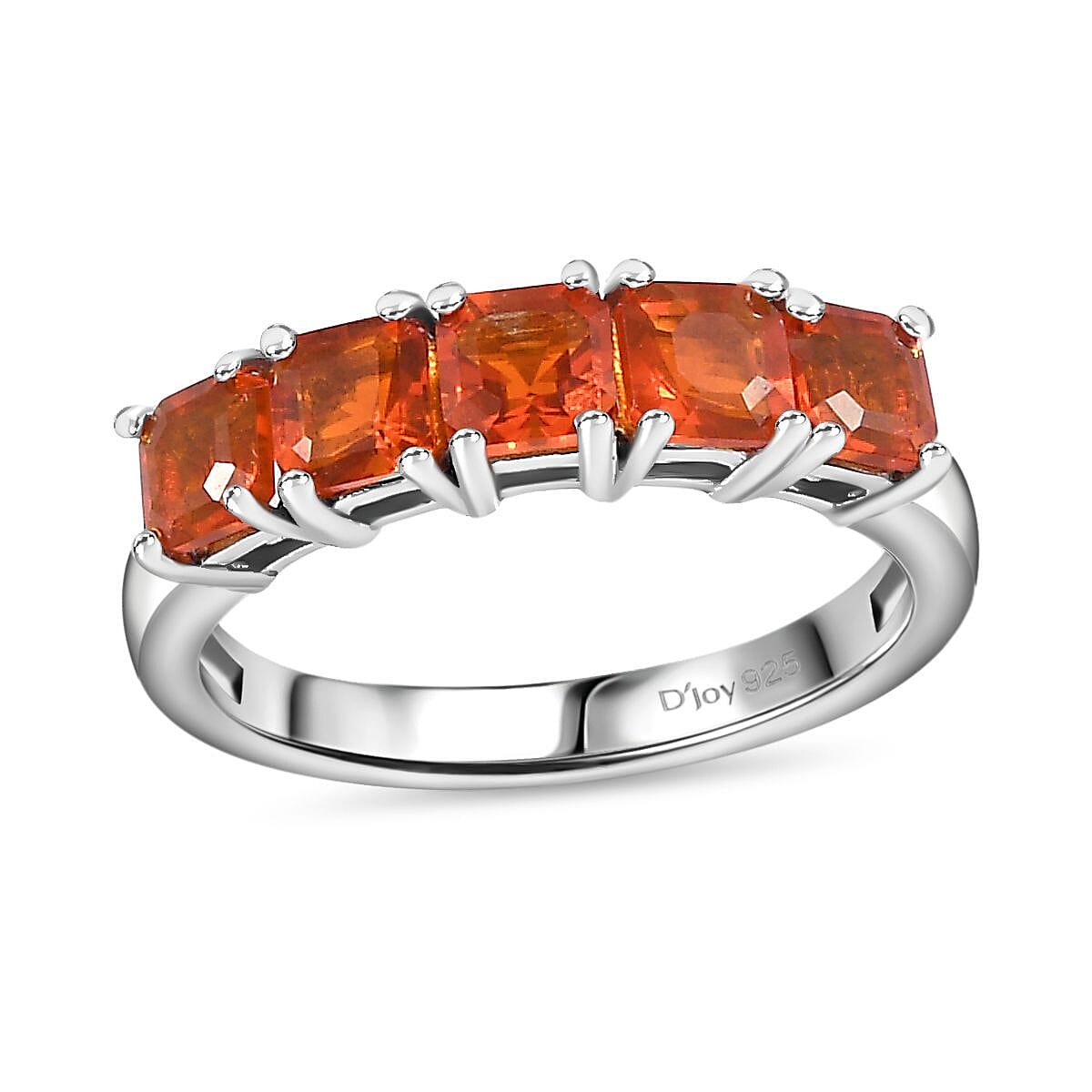 Asscher Cut Crimson Fire Opal Ring in Platinum Over Sterling Silver (Size 7.0) 1.15 ctw image number 0