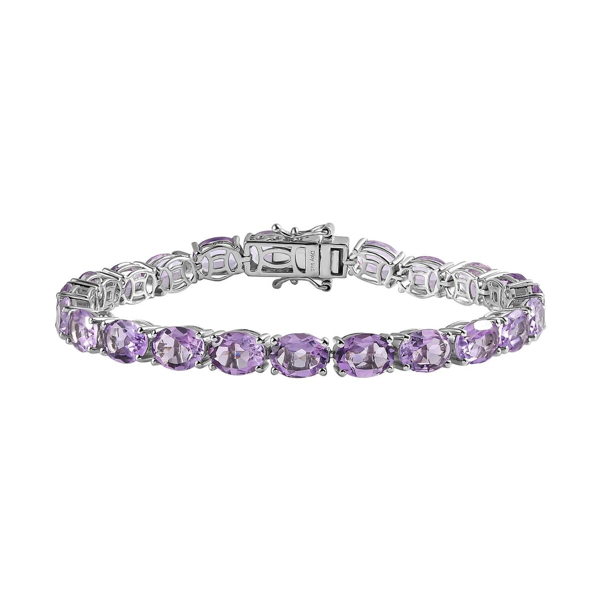 Premium Rose De France Amethyst Tennis Bracelet in Platinum Over Sterling Silver (7.25 In) 22.90 ctw image number 0