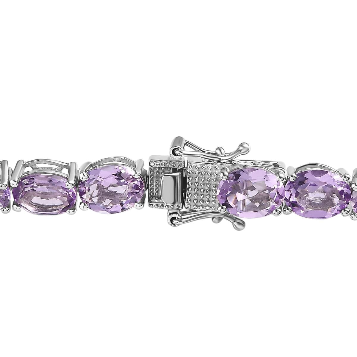 Premium Rose De France Amethyst Tennis Bracelet in Platinum Over Sterling Silver (7.25 In) 22.90 ctw image number 3