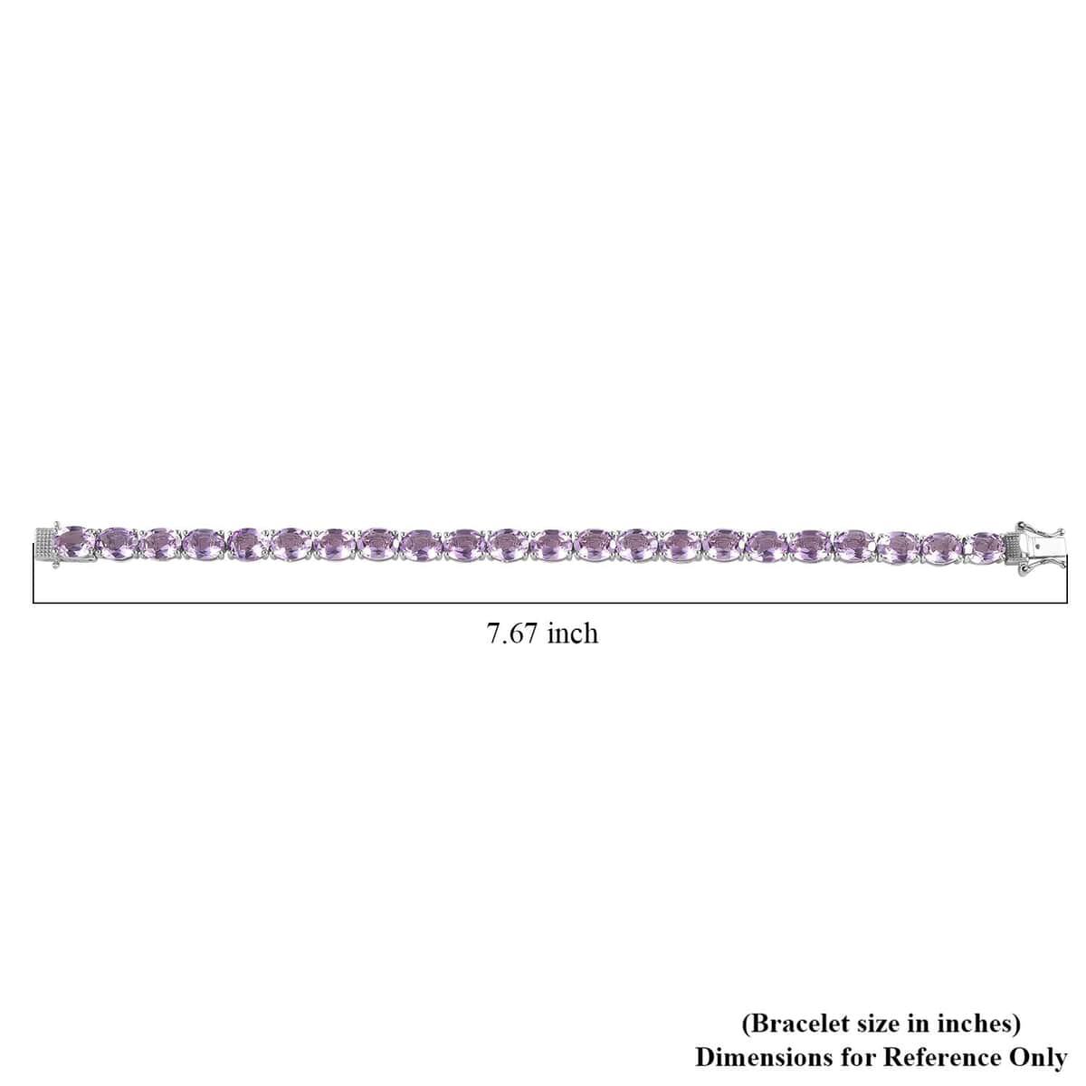 Premium Rose De France Amethyst Tennis Bracelet in Platinum Over Sterling Silver (7.25 In) 22.90 ctw image number 4