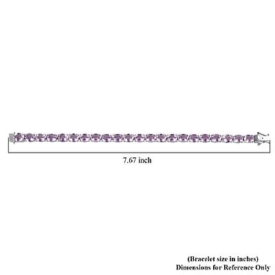 Premium Rose De France Amethyst Tennis Bracelet in Platinum Over Sterling Silver (7.25 In) 22.90 ctw