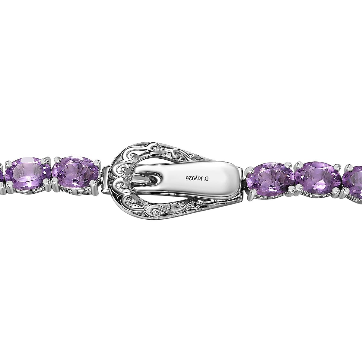 Premium Rose De France Amethyst Tennis Necklace 18 Inches in Platinum Over Sterling Silver 43.90 ctw image number 3