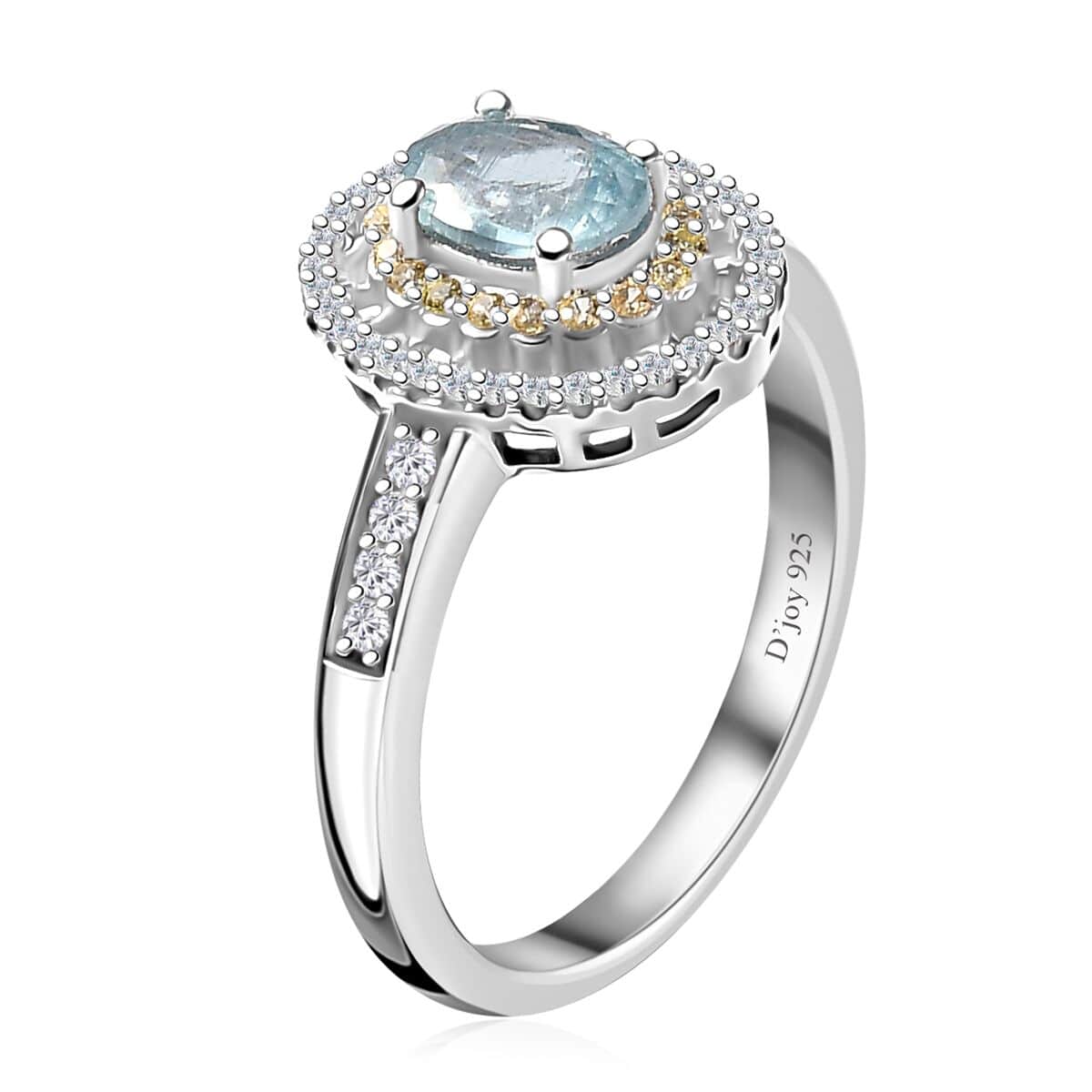 Premium Marine Kyanite, Multi Gemstone Ring in Platinum Over Sterling Silver (Size 10.0) 1.35 ctw image number 3