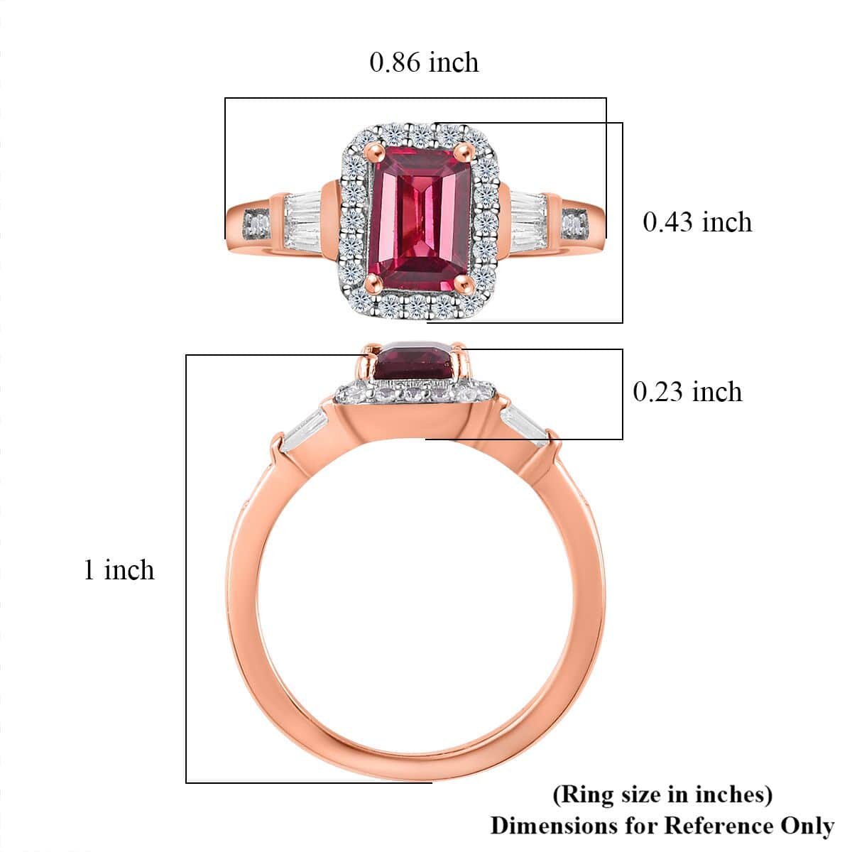Premium Tanzanian Wine Garnet and White Zircon Halo Ring in Vermeil Rose Gold Over Sterling Silver (Size 10.0) 1.75 ctw image number 5