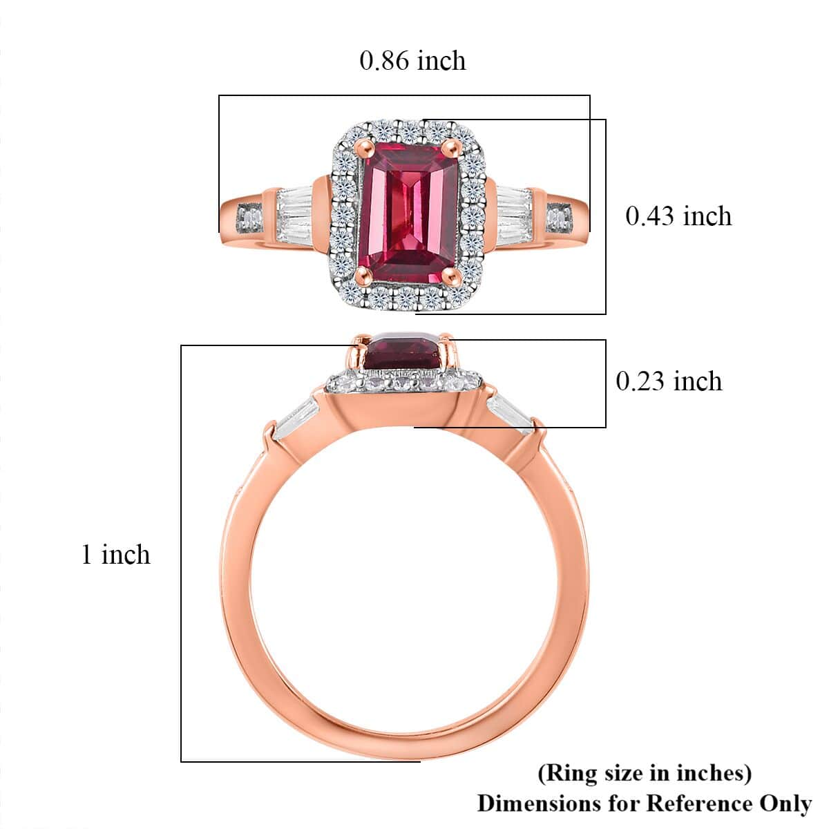 Premium Tanzanian Wine Garnet and White Zircon Halo Ring in Vermeil Rose Gold Over Sterling Silver (Size 6.0) 1.75 ctw image number 5