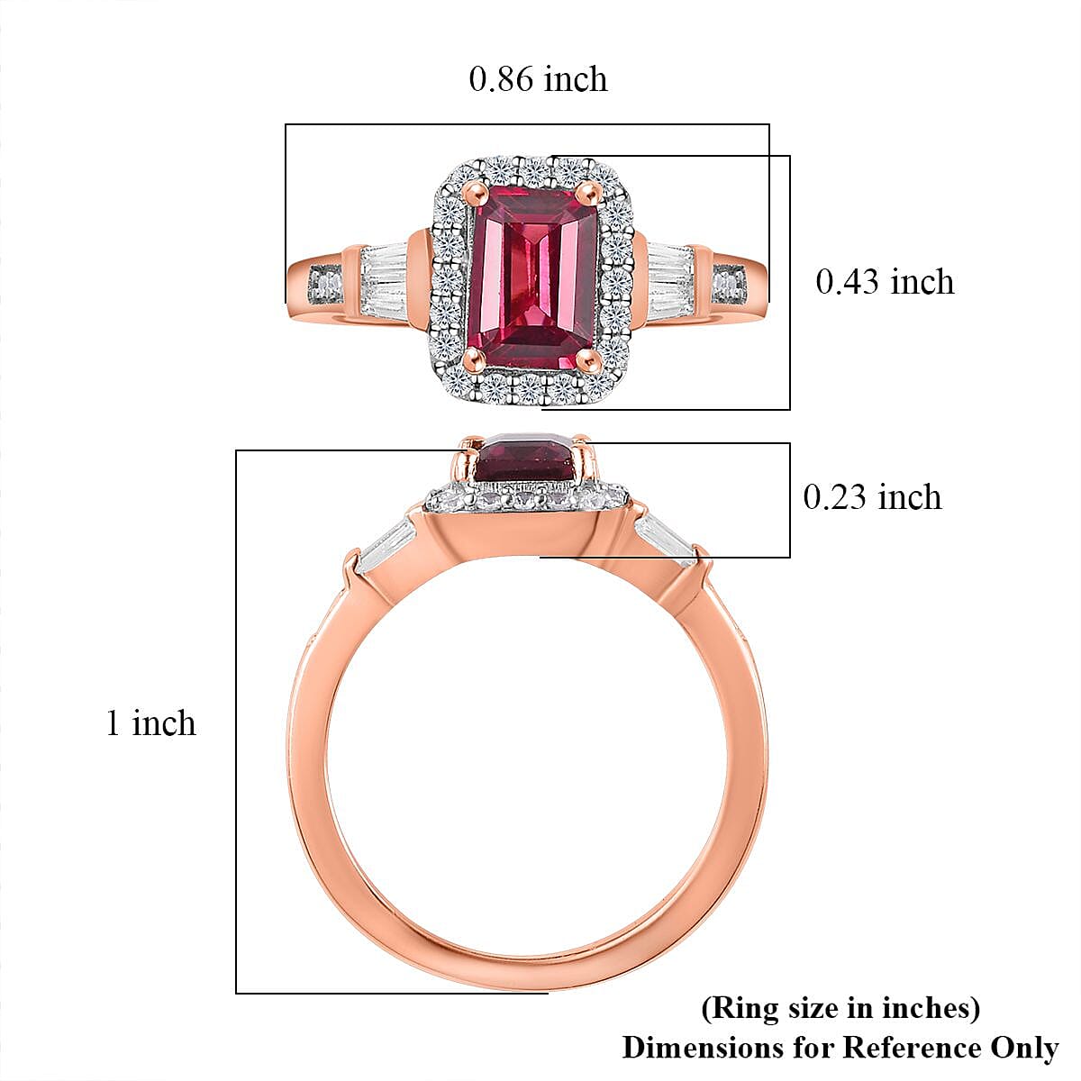 Premium Tanzanian Wine Garnet and White Zircon Halo Ring in Vermeil Rose Gold Over Sterling Silver (Size 7.0) 1.75 ctw image number 5