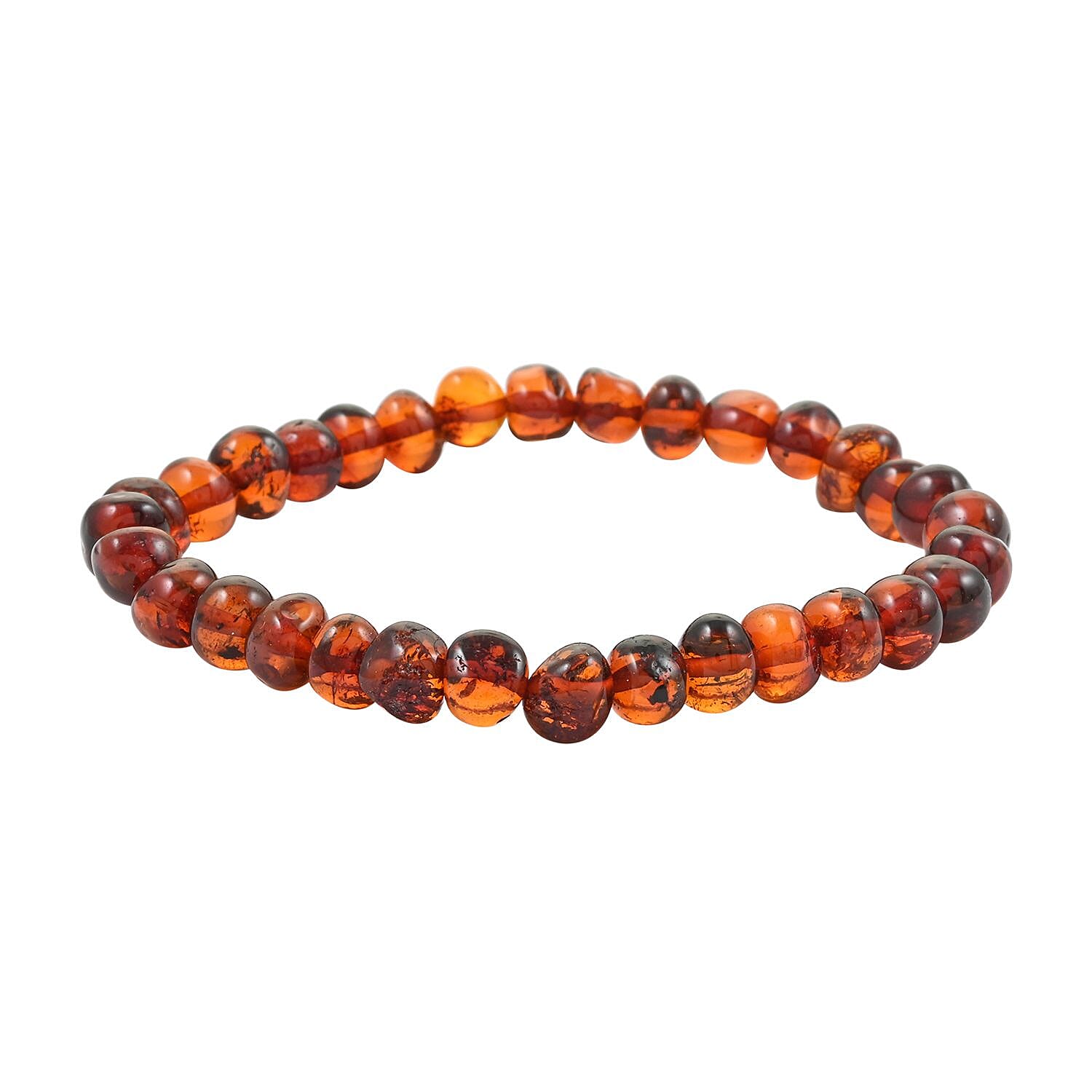 Baltic Amber Honey Beads Stretch Bracelet