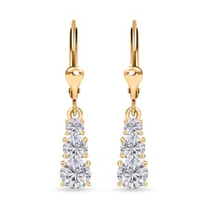 Moissanite Earrings in Vermeil Yellow Gold Over Sterling Silver 1.50 ctw
