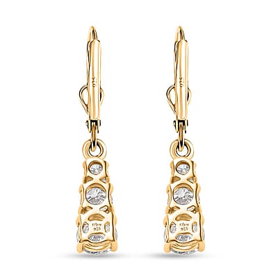 D'Joy Moissanite Lever Back Earrings in Vermeil YG Over Sterling Silver 1.50 ctw