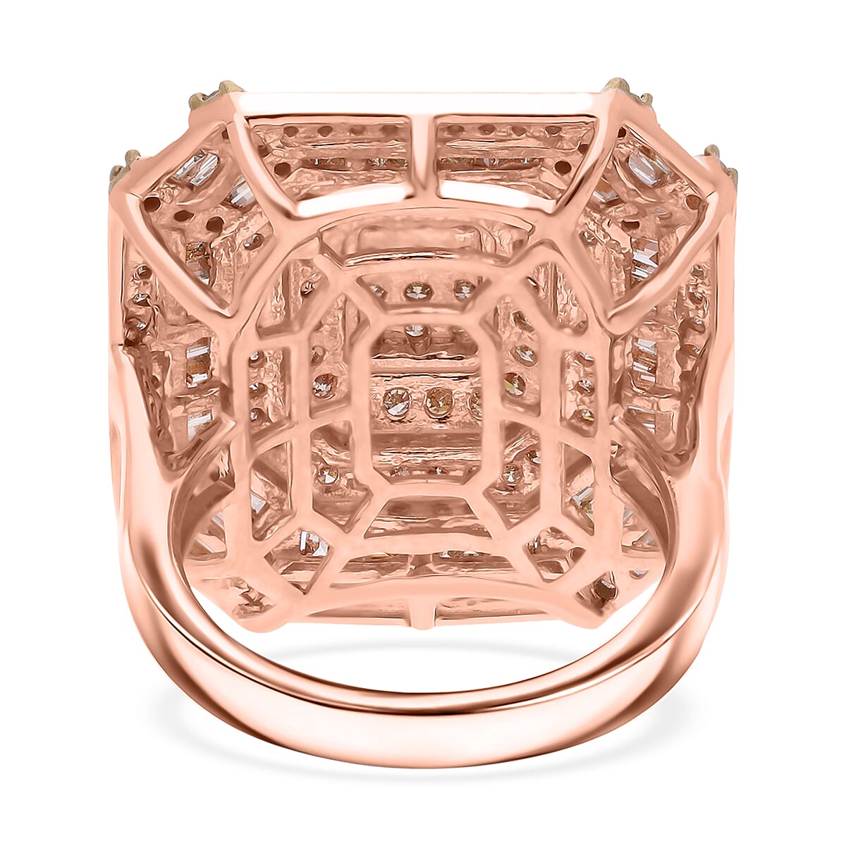 Natural Champagne Diamond 1.50 ctw Ring in Vermeil Rose Gold Over Sterling Silver (Size 10.0) 