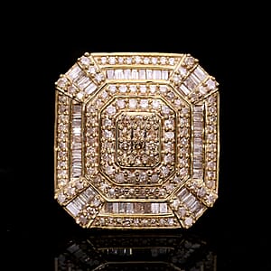 Natural Champagne Diamond 1.50 ctw Ring in Vermeil Rose Gold Over Sterling Silver (Size 6.0) 