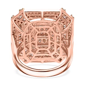 Natural Champagne Diamond 1.50 ctw Ring in Vermeil Rose Gold Over Sterling Silver (Size 6.0) 