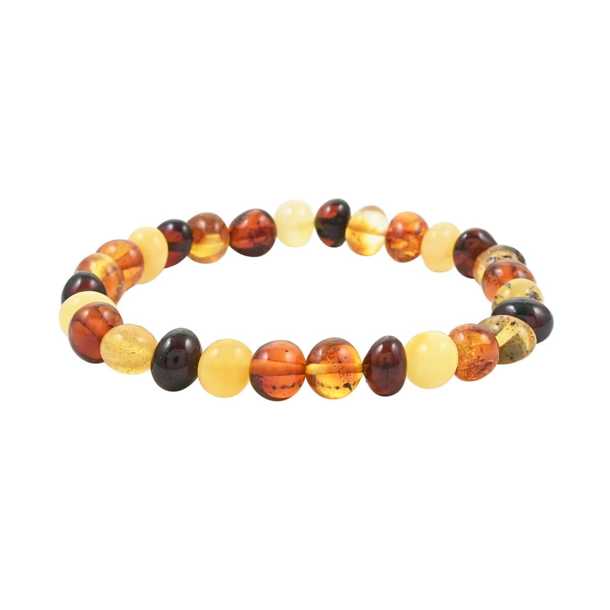 Multi Color Amber Beaded Stretch Bracelet image number 0