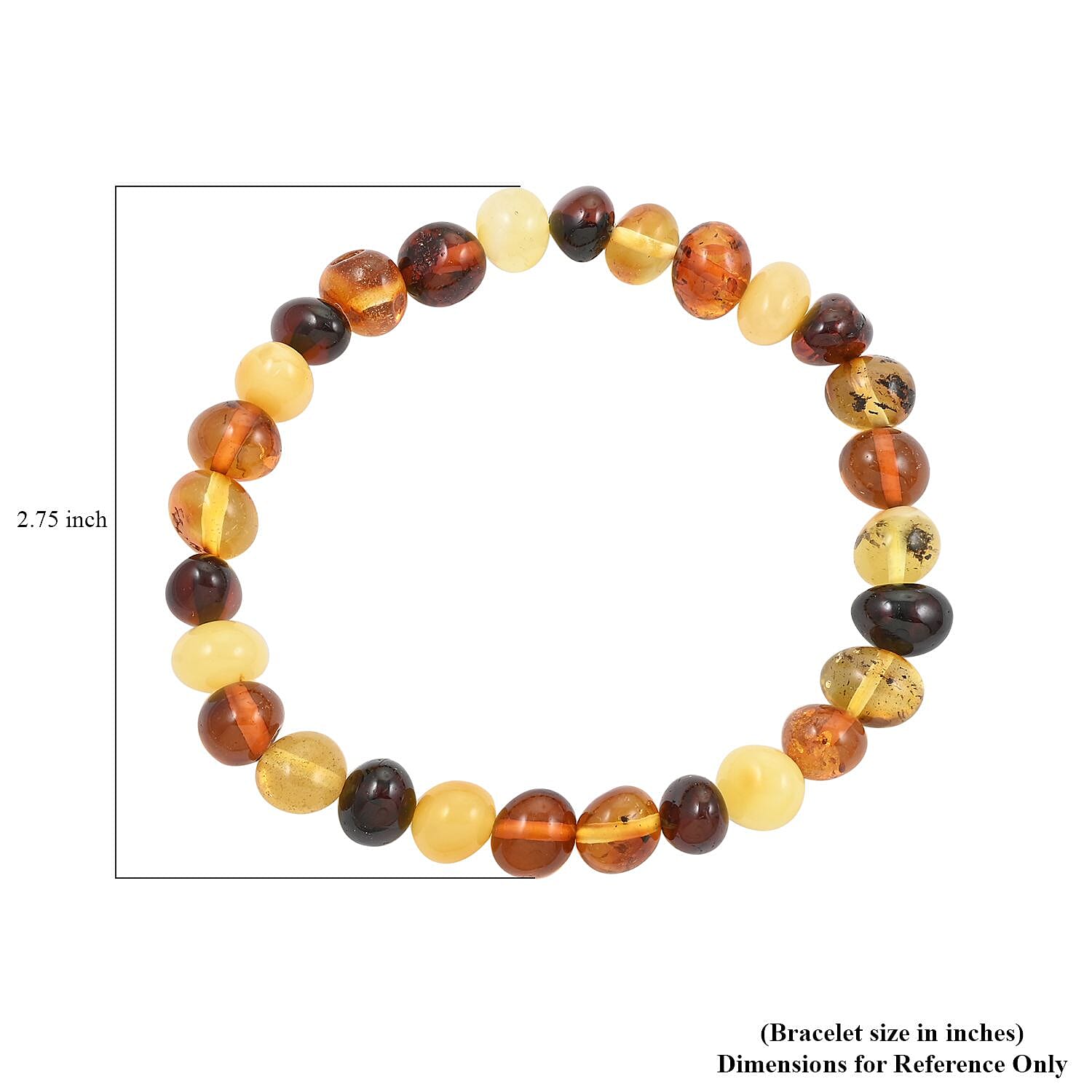 Amber Beaded Stretch Bracelet 