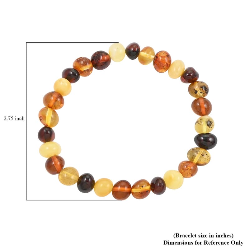 Amber Beaded Stretch Bracelet 