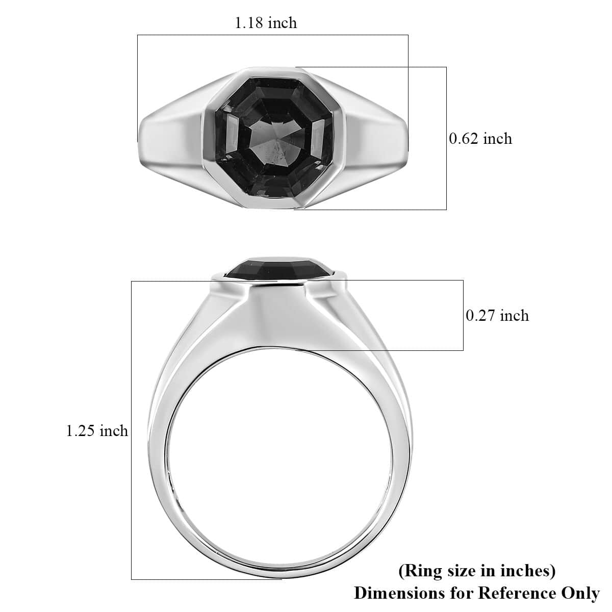 African Amethyst Solitaire Men's Ring in Platinum Over Sterling Silver (Size 11.0) 6.90 ctw image number 5
