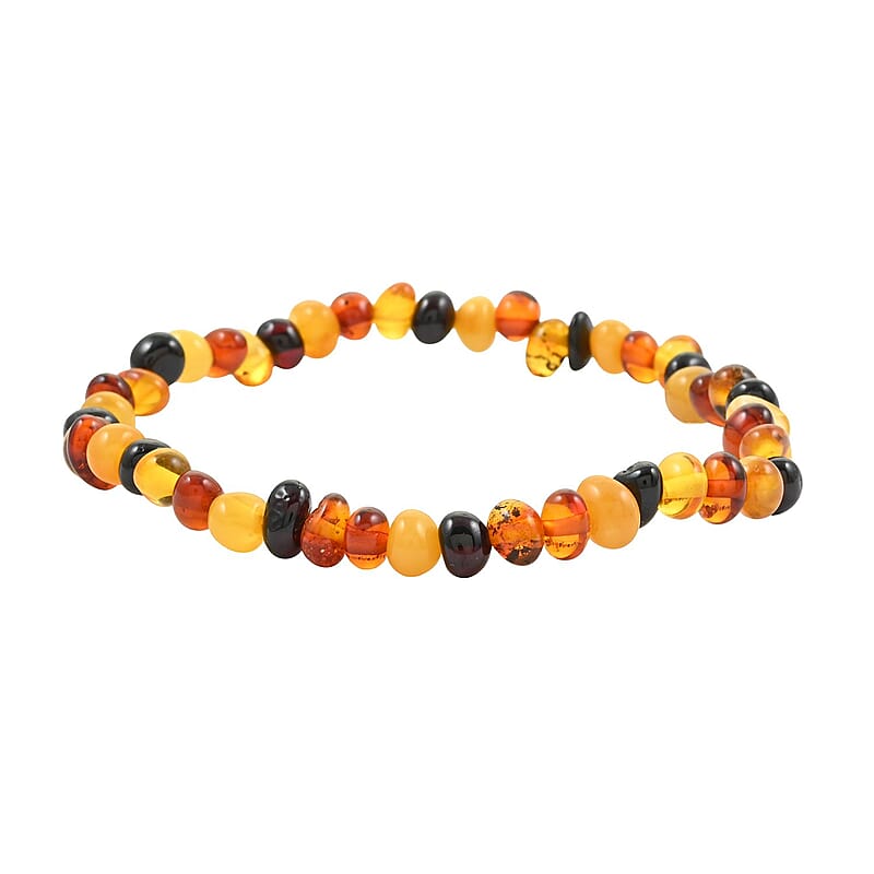 Autumn Baltic Amber Beaded Stretch Bracelet