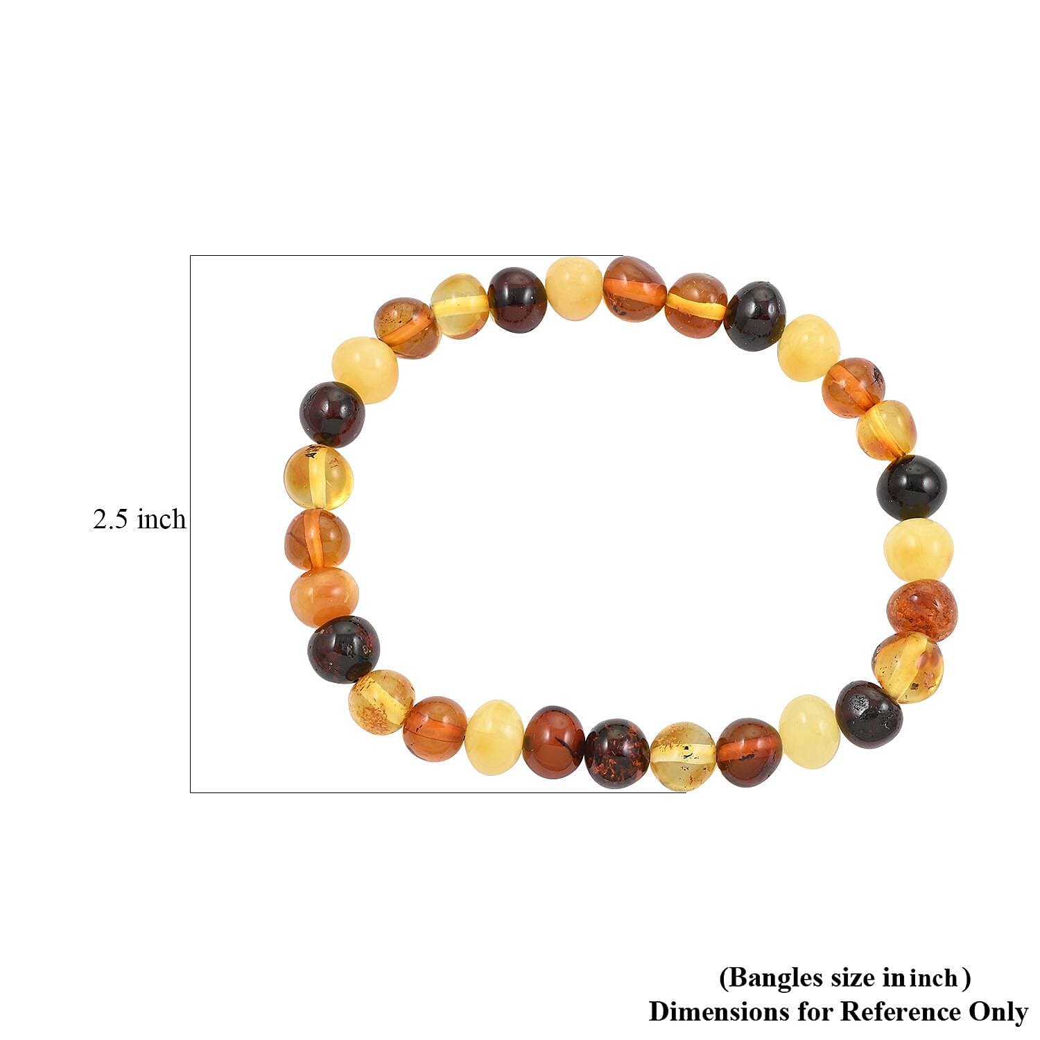 Sunset Baltic Amber Beaded Stretch Bracelet