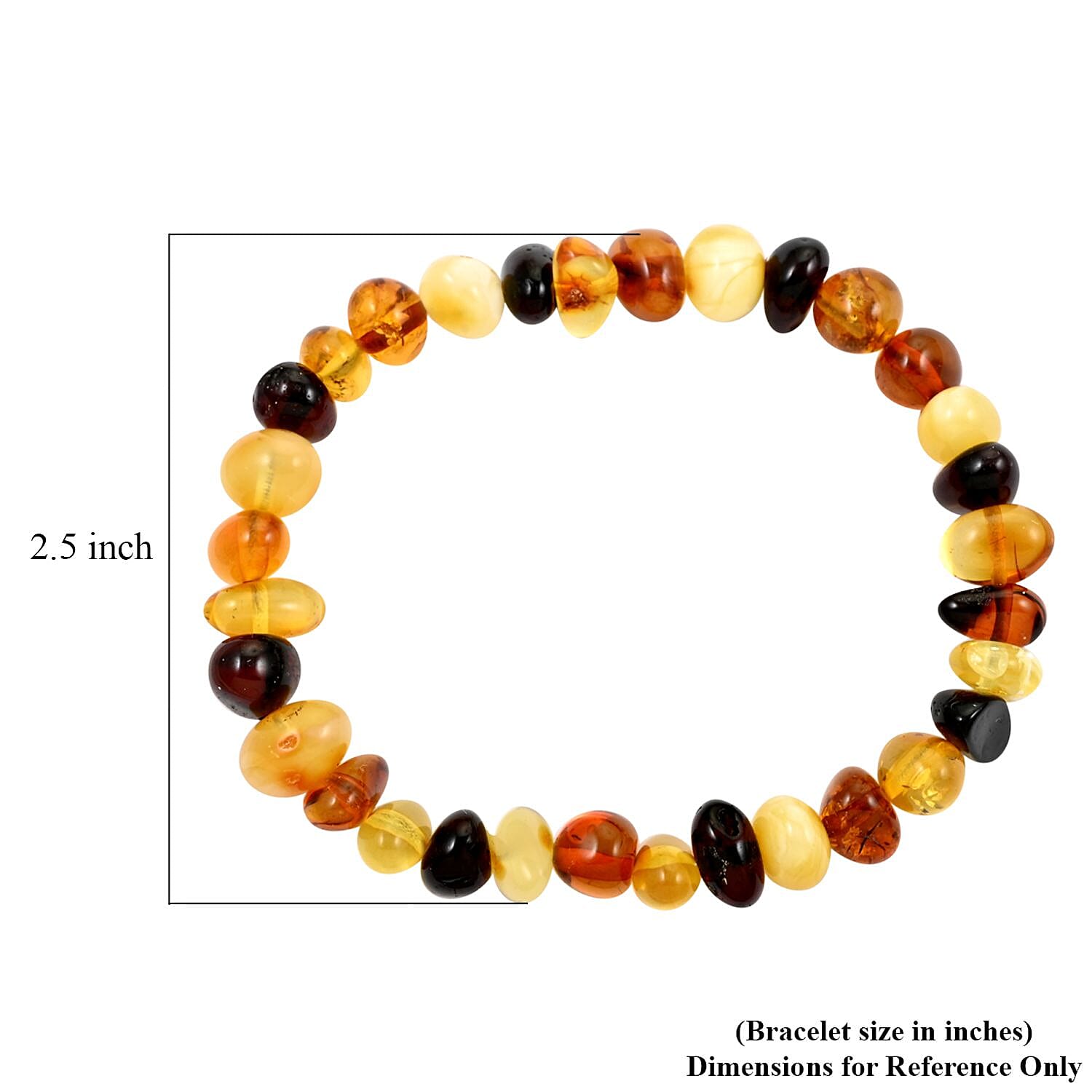 Baltic Amber Drift Beads Stretch Bracelet