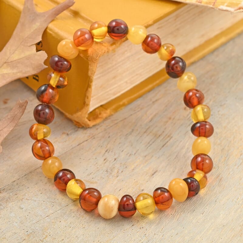 Baltic Amber Beaded Stretch Bracelet
