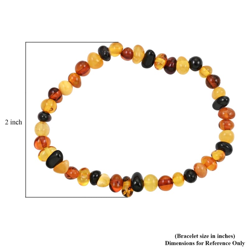 Baltic Amber Harmony Beaded Stretch Bracelet