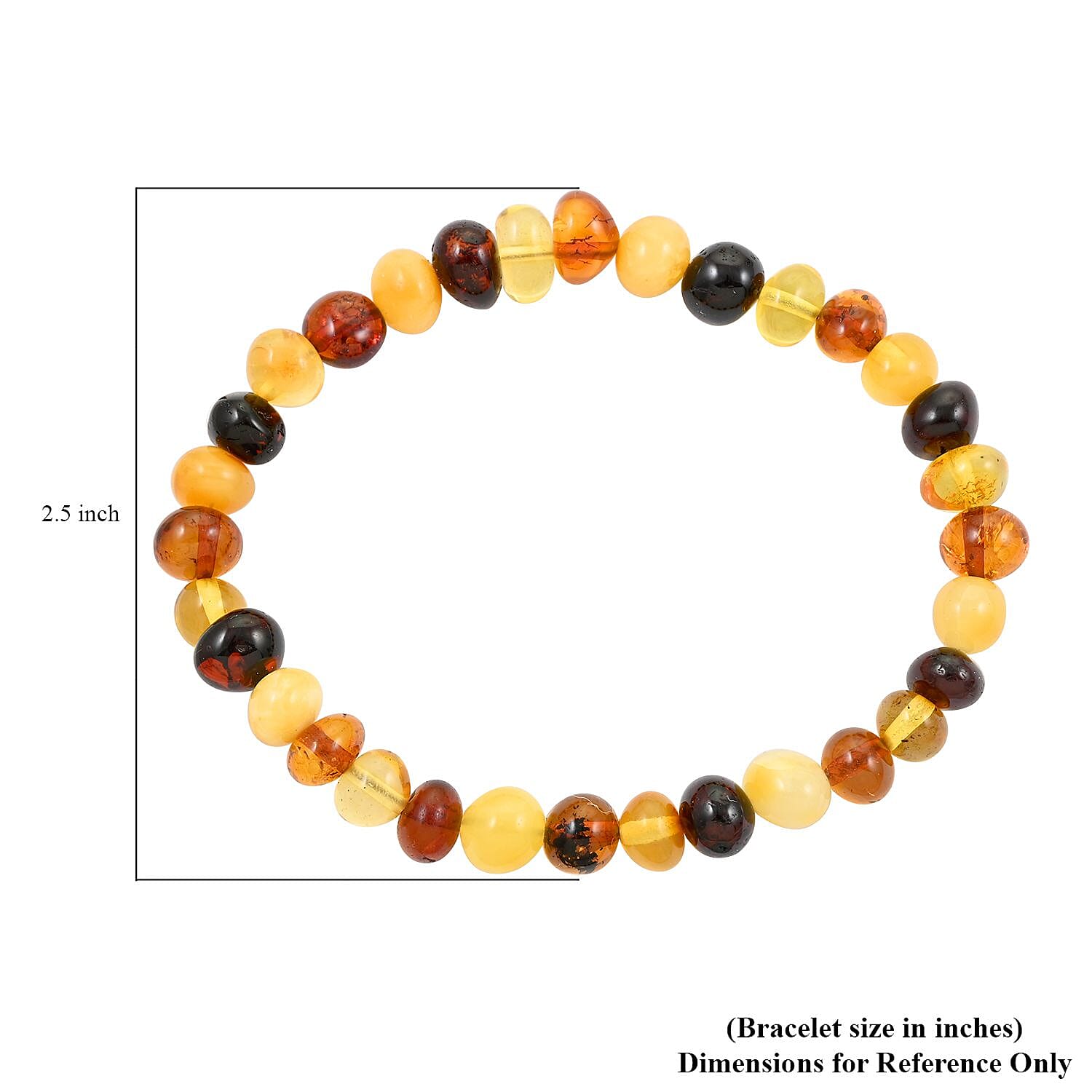 Baltic Amber Fusion Beads Stretch Bracelet