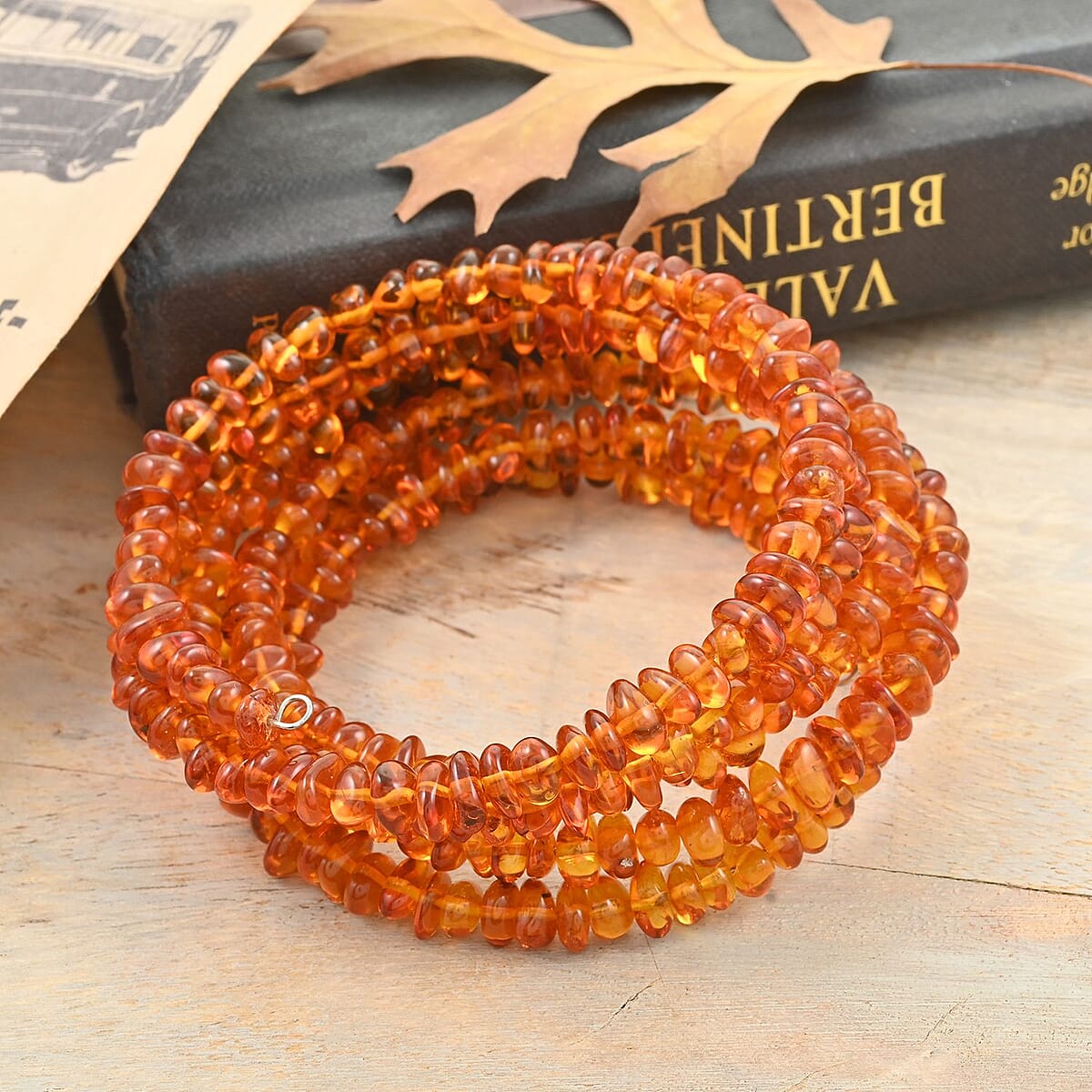 Baltic Amber Beaded Multi Layer Stretch Bracelet image number 1