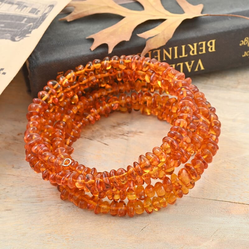 Baltic Amber Beaded Multi Layer Stretch Bracelet