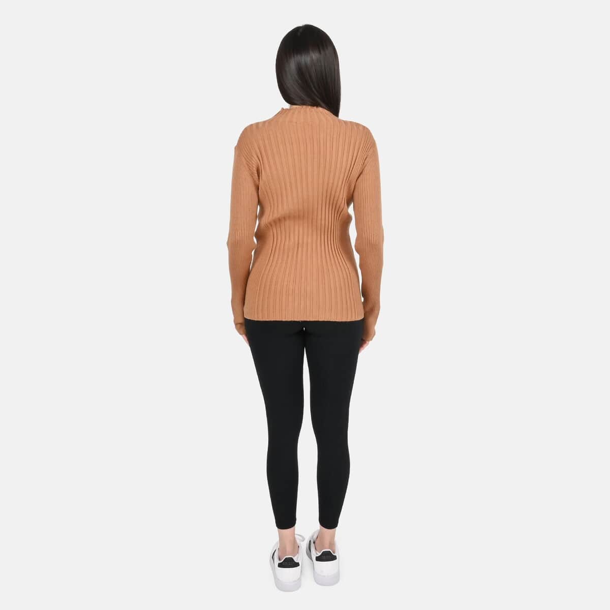 Tamsy Brown Knit Turtleneck - XS image number 1