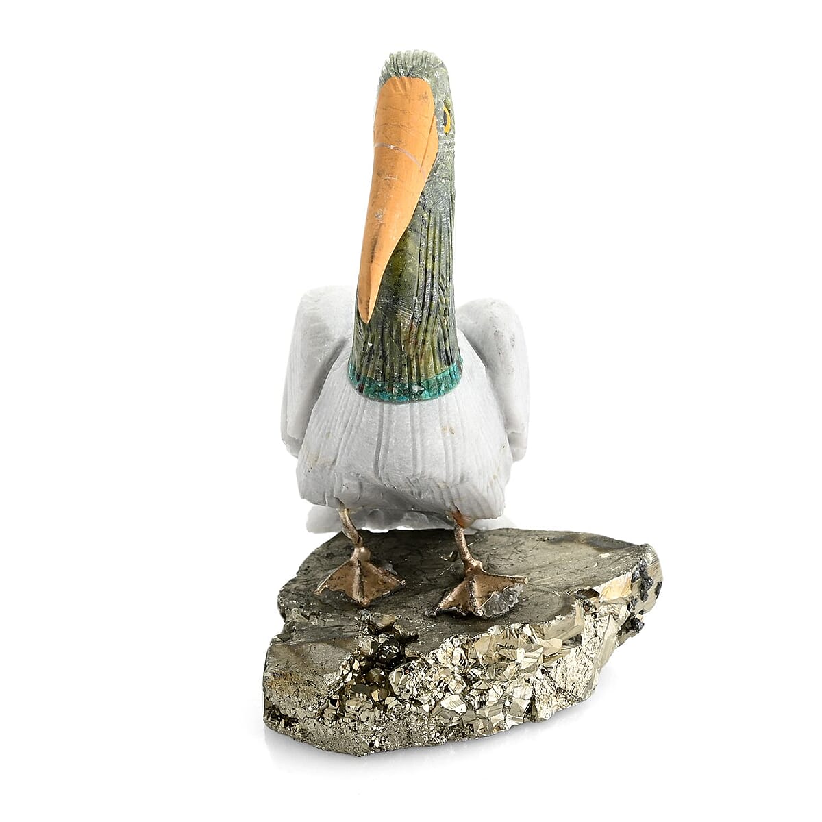 Multi Gemstone Carved Pelican Approx. 1300ctw image number 1