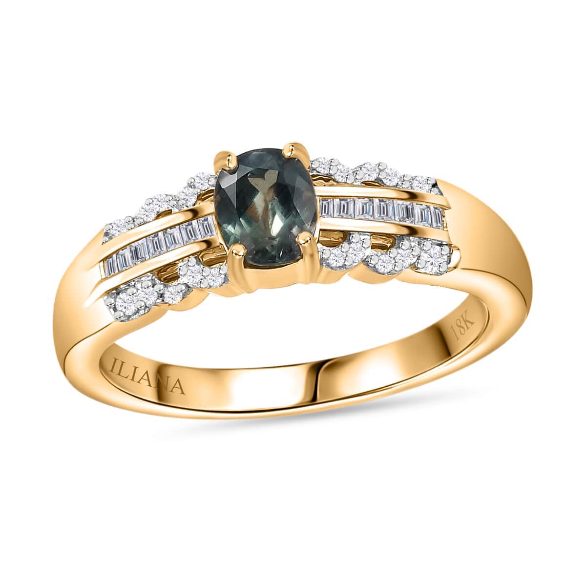 Iliana 18K Yellow Gold AAA Narsipatnam Alexandrite, Diamond (G-H, SI) Ring (Size 10.0) 0.75 ctw image number 0