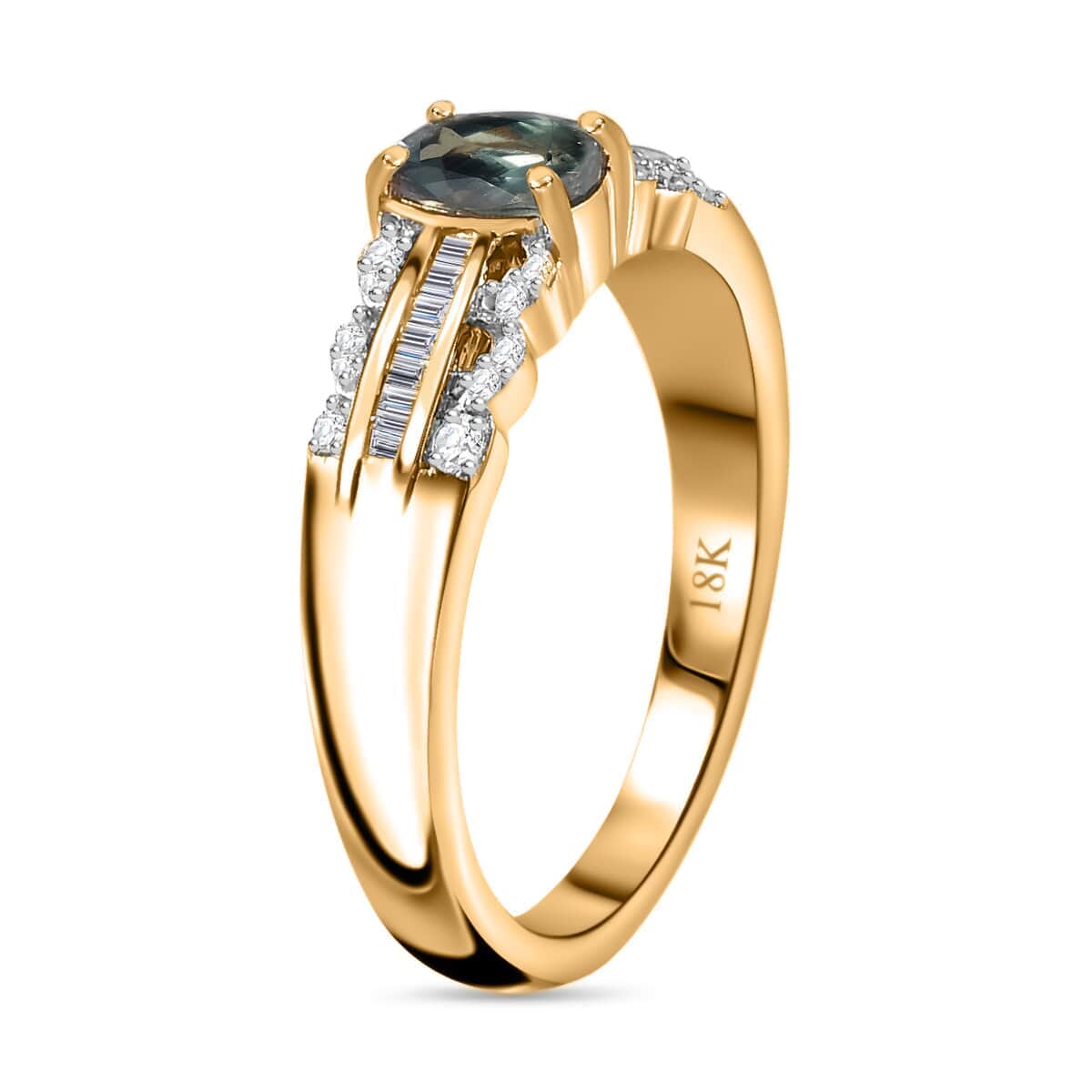 Iliana 18K Yellow Gold AAA Narsipatnam Alexandrite, Diamond (G-H, SI) Ring (Size 10.0) 0.75 ctw image number 3