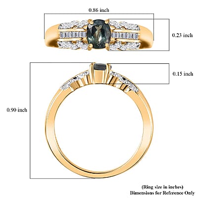 Iliana AAA Narsipatnam Alexandrite and G-H SI Diamond 0.75 ctw Ring in 18K Yellow Gold (Size 10.0) 4.90 Grams