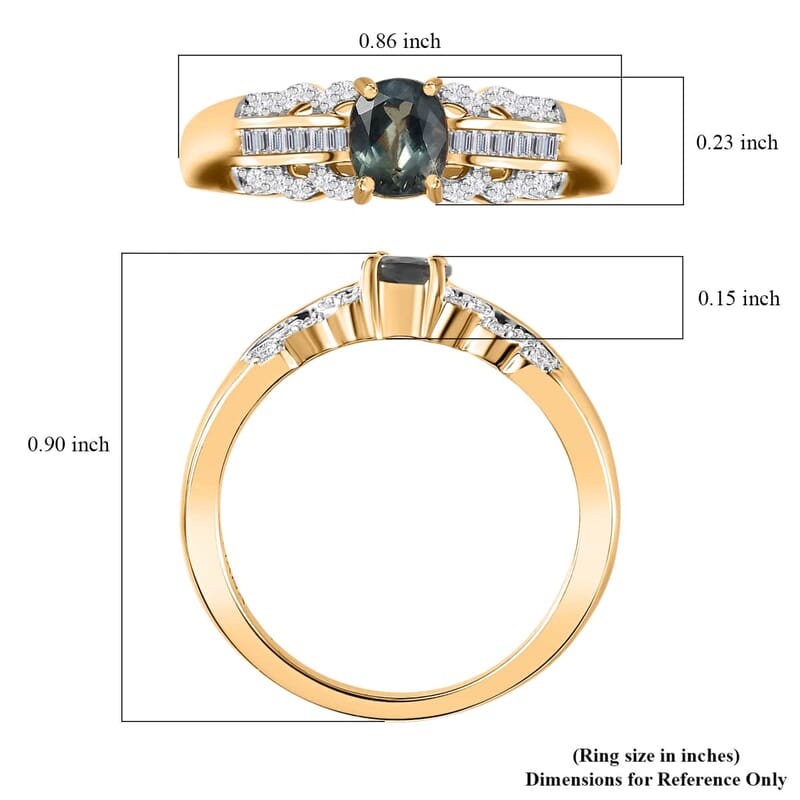 Iliana AAA Narsipatnam Alexandrite and G-H SI Diamond 0.75 ctw Ring in 18K Yellow Gold (Size 10.0) 4.90 Grams