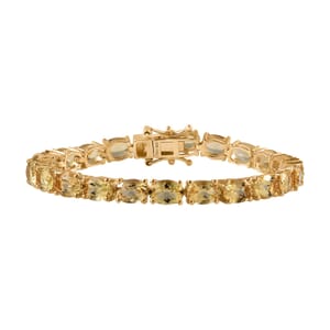 Brazilian Heliodor Tennis Bracelet in Vermeil Yellow Gold Over Sterling Silver (6.50 In) 16.25 ctw