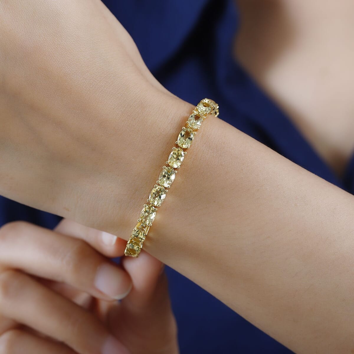 Brazilian Heliodor Tennis Bracelet in Vermeil Yellow Gold Over Sterling Silver (6.50 In) 16.25 ctw image number 2