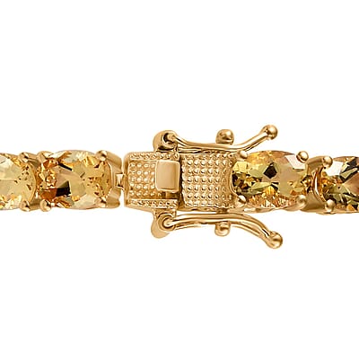 Brazilian Heliodor Tennis Bracelet in Vermeil Yellow Gold Over Sterling Silver (6.50 In) 16.25 ctw