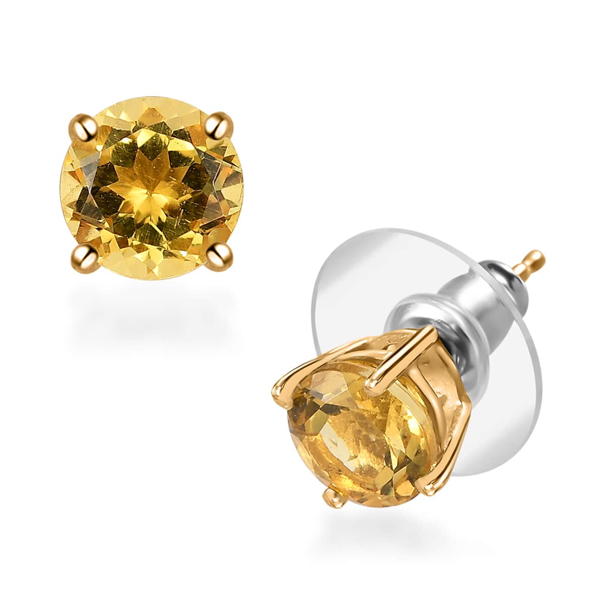 Brazilian Heliodor Stud Earrings in Vermeil Yellow Gold Over Sterling Silver 2.50 ctw image number 0