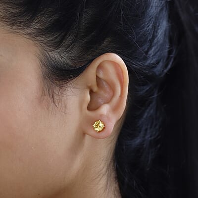 Brazilian Heliodor Stud Earrings in Vermeil Yellow Gold Over Sterling Silver 2.50 ctw