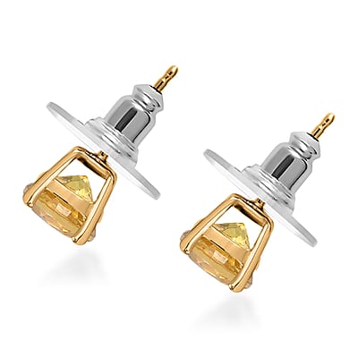 Brazilian Heliodor Stud Earrings in Vermeil Yellow Gold Over Sterling Silver 2.50 ctw