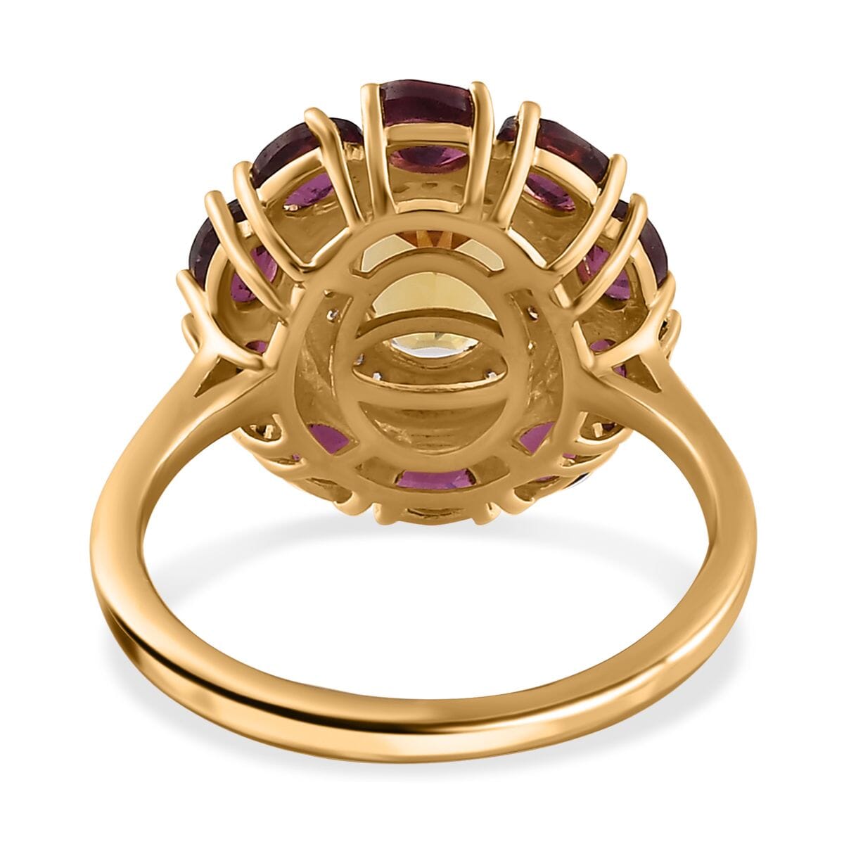 Brazilian Heliodor and Multi Gemstone Floral Ring in Vermeil Yellow Gold Over Sterling Silver (Size 7.0) 3.50 ctw image number 4