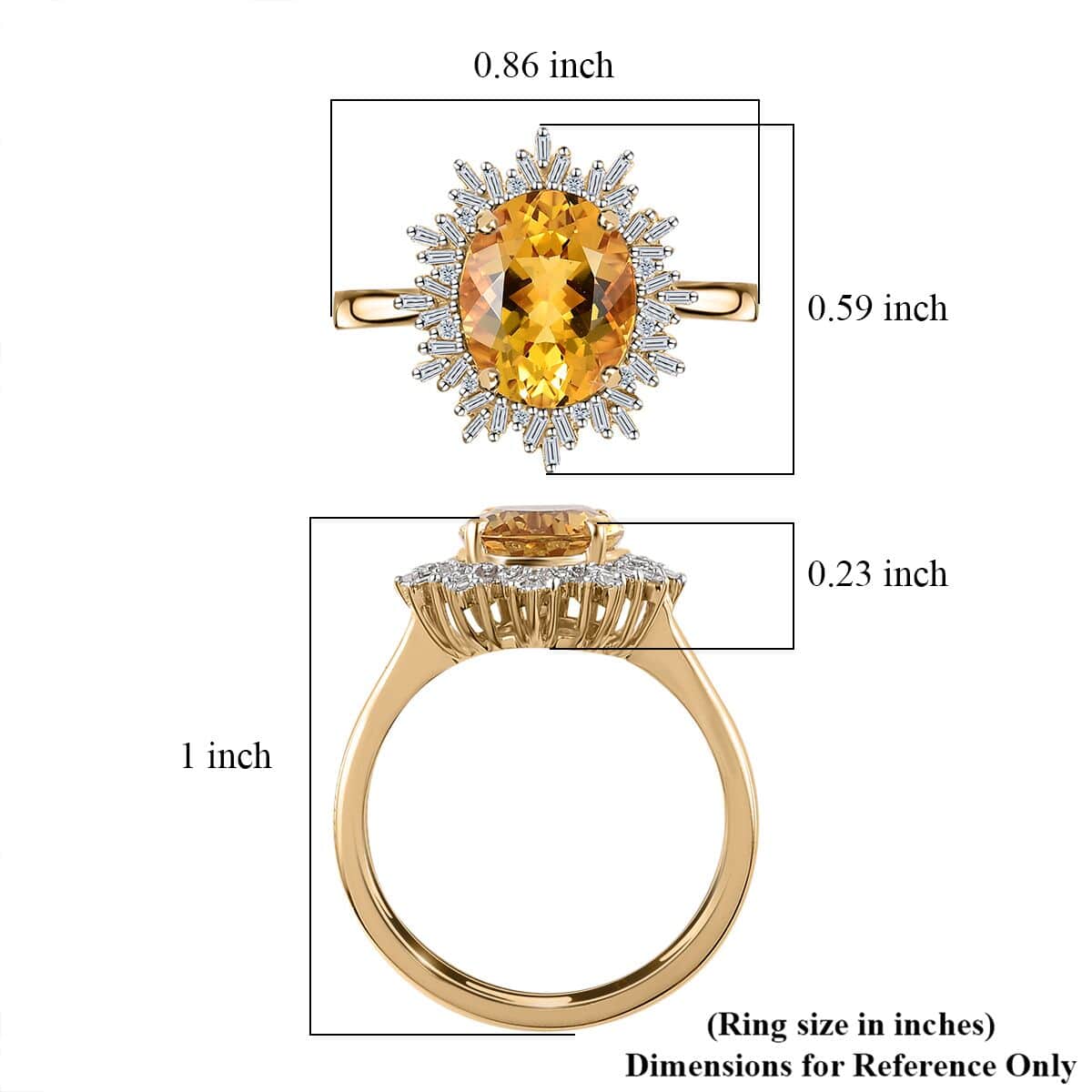 Luxoro 10K Rose Gold Premium Brazilian Heliodor and G-H I2 Diamond Sunburst Ring (Size 10.0) 2.50 ctw image number 5