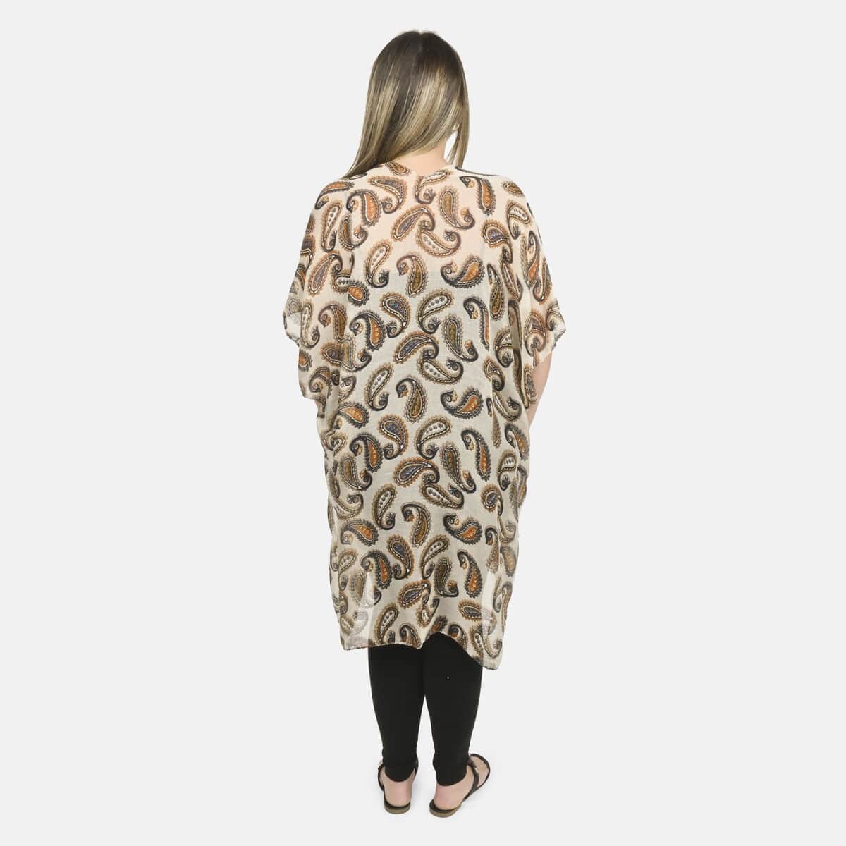 Turquoise Leopard 100% Viscose Kimono – One Size Fits Most image number 1